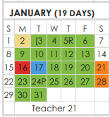 District School Academic Calendar for T R U C E Learning Ctr for January 2023
