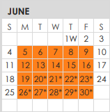 District School Academic Calendar for T R U C E Learning Ctr for June 2023