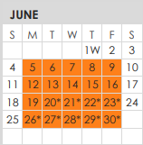 District School Academic Calendar for Tarrant Co J J A E P for June 2023