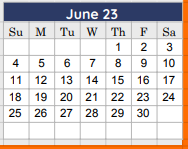 District School Academic Calendar for Collin Co J J A E P for June 2023