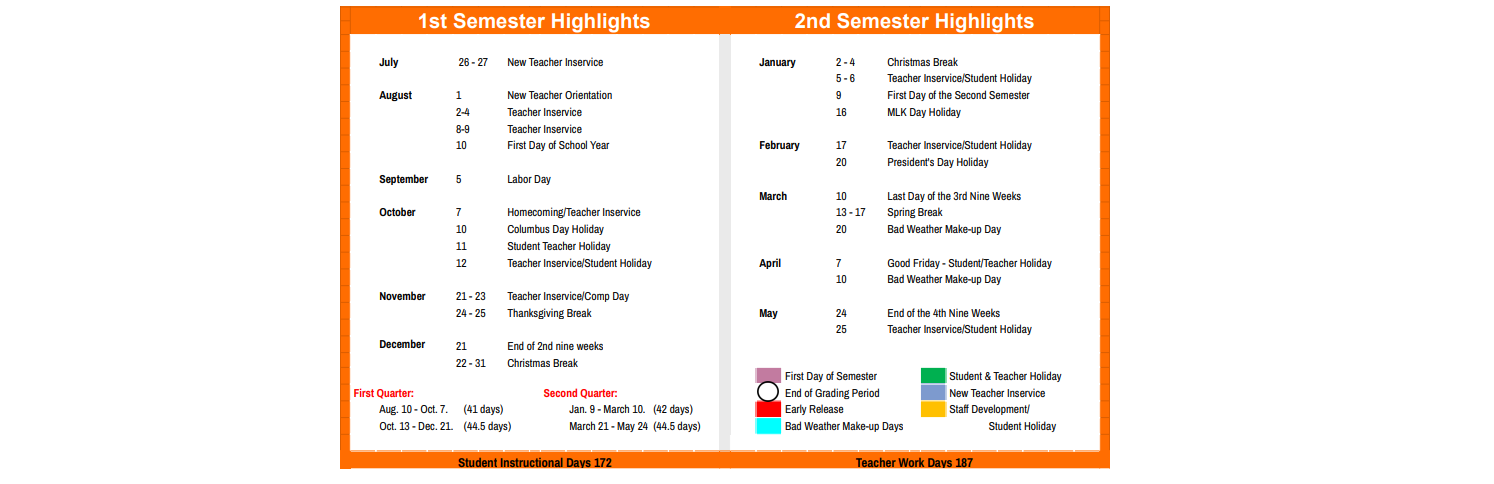 District School Academic Calendar Key for Celina High School