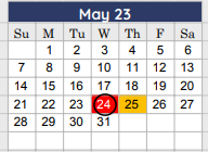 District School Academic Calendar for Collin Co J J A E P for May 2023