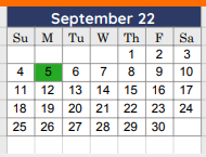 District School Academic Calendar for Celina Elementary for September 2022