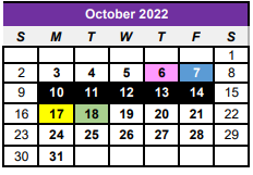 District School Academic Calendar for Center Intermediate for October 2022