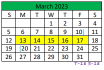 District School Academic Calendar for Central High School for March 2023
