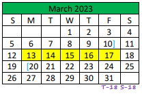 District School Academic Calendar for Central Elementary for March 2023