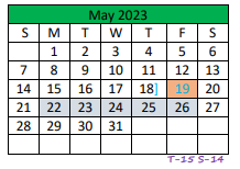 District School Academic Calendar for Central Elementary for May 2023