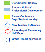 District School Academic Calendar Legend for Jjaep Disciplinary School