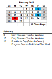 District School Academic Calendar for James Island Elementary for February 2023