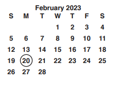 District School Academic Calendar for Int Bus Comm Olympic for February 2023