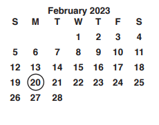 District School Academic Calendar for Derita Alternative for February 2023