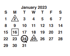 District School Academic Calendar for Lincoln Heights Elementary for January 2023