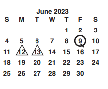 District School Academic Calendar for Berryhill Elementary for June 2023