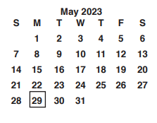 District School Academic Calendar for Collinswood Language Acdmy for May 2023
