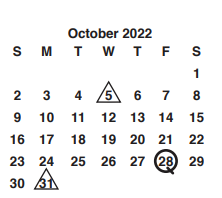 District School Academic Calendar for Myers Park High for October 2022