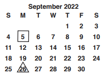 District School Academic Calendar for Int Bus Comm Olympic for September 2022