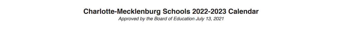District School Academic Calendar for Myers Park High