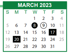 District School Academic Calendar for Largo-tibet Elementary School for March 2023