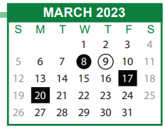 District School Academic Calendar for Pulaski Elementary School for March 2023