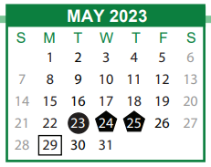 District School Academic Calendar for Pulaski Elementary School for May 2023