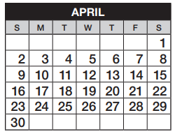 District School Academic Calendar for Holly Hills Elementary School for April 2023