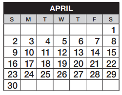 District School Academic Calendar for Cimarron Elementary School for April 2023