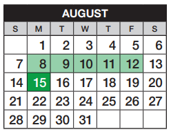 District School Academic Calendar for Cimarron Elementary School for August 2022