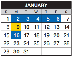 District School Academic Calendar for Heritage Elementary School for January 2023