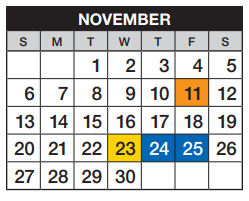 District School Academic Calendar for Ponderosa Elementary School for November 2022