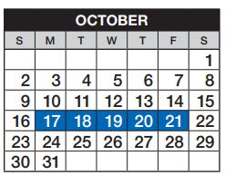 District School Academic Calendar for West Middle School for October 2022