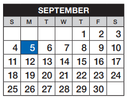 District School Academic Calendar for Independence Elementary School for September 2022