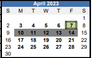 District School Academic Calendar for Sparrow Road Intermediate for April 2023