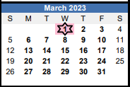 District School Academic Calendar for Butts Road INT. for March 2023
