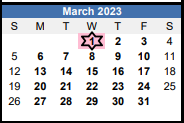 District School Academic Calendar for Grassfield Elementary for March 2023