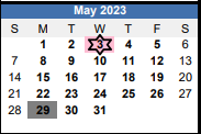 District School Academic Calendar for Butts Road Primary for May 2023