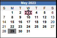 District School Academic Calendar for Hickory High for May 2023