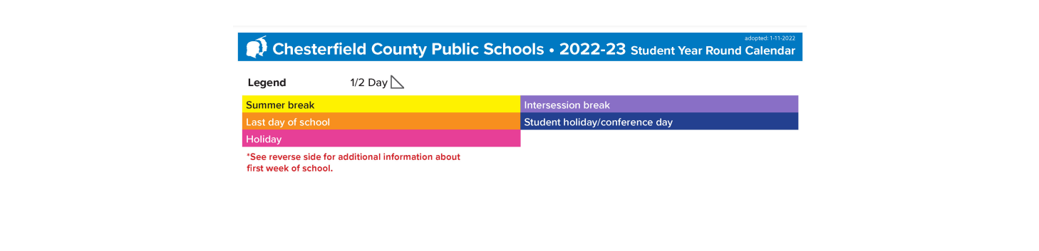 District School Academic Calendar Key for Robious Middle