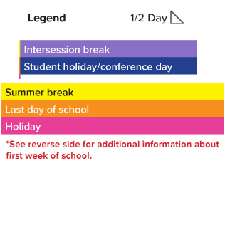 District School Academic Calendar Legend for Robious Middle
