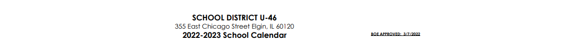 District School Academic Calendar for Sycamore Trails Elementary School