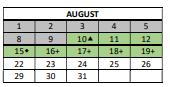 District School Academic Calendar for Oriole Park Elementary School for August 2022
