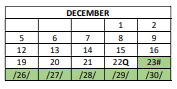 District School Academic Calendar for Agassiz Elementary School for December 2022