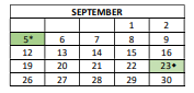 District School Academic Calendar for Entrepreneurshp High School for September 2022