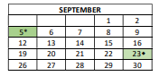 District School Academic Calendar for Kilmer Elementary School for September 2022