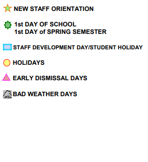 District School Academic Calendar Legend for China Spring Intermediate