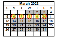 District School Academic Calendar for China Spring Intermediate for March 2023