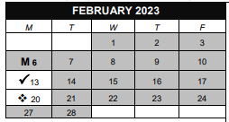 District School Academic Calendar for Western Hills Traditional High School for February 2023
