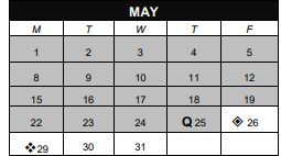 District School Academic Calendar for Virtual High School for May 2023