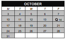 District School Academic Calendar for Frederick Douglass Elementary School for October 2022