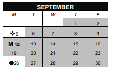 District School Academic Calendar for Hughes Center High School for September 2022