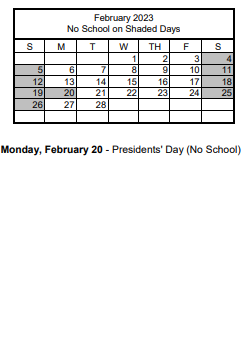 District School Academic Calendar for Berkeley L. Bunker Elementary School for February 2023